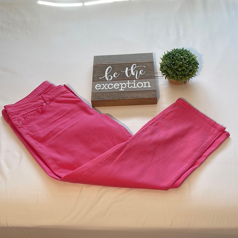 Vintage America Boho Crop Jeans Size 14 EUC Pink